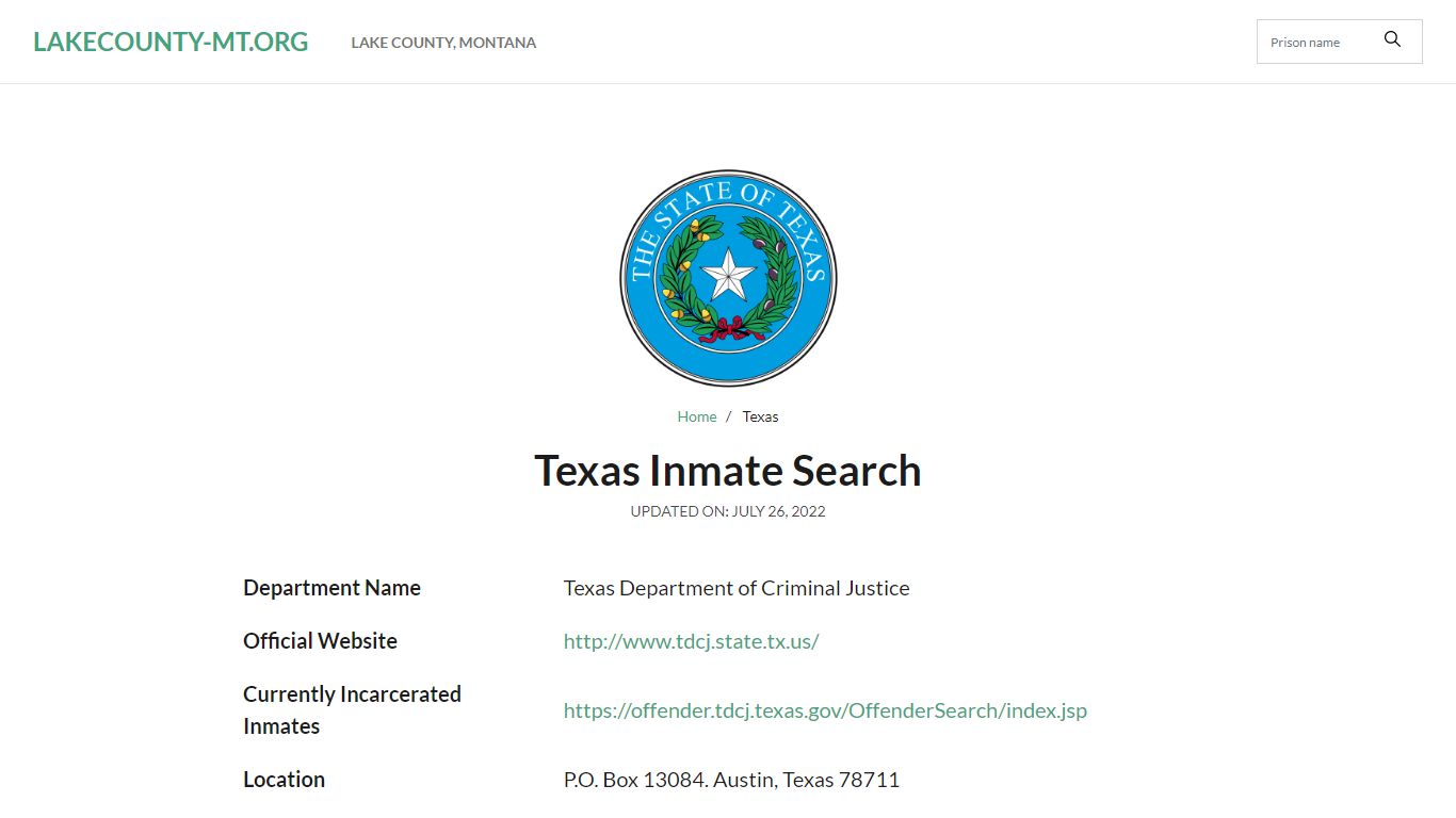 Houston Central Jail Inmate Search and Prison Information